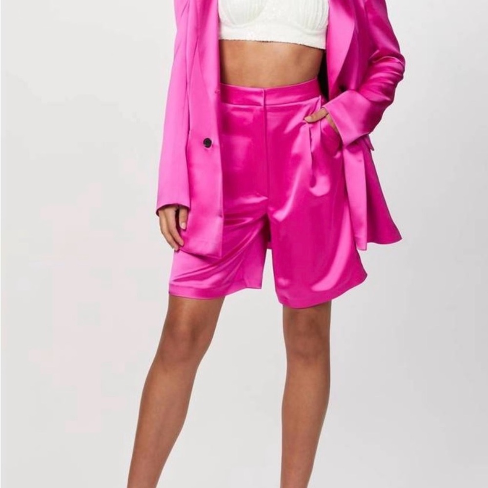 Satin High-Waist Pink Shorts